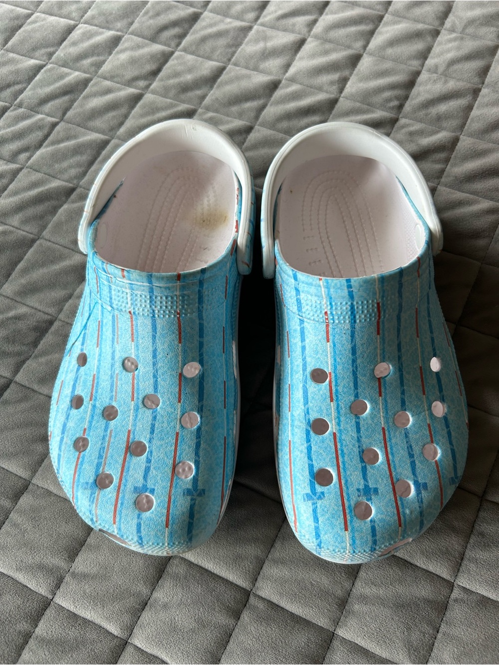 SWIMMERS “CROCS”  - featuring pool lane lines